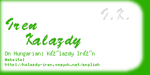 iren kalazdy business card